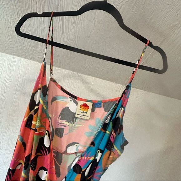 Revolve Farm Rio Anthropologie Toucan Wrap Multi Color Maxi Dress XL - Picture 11 of 12